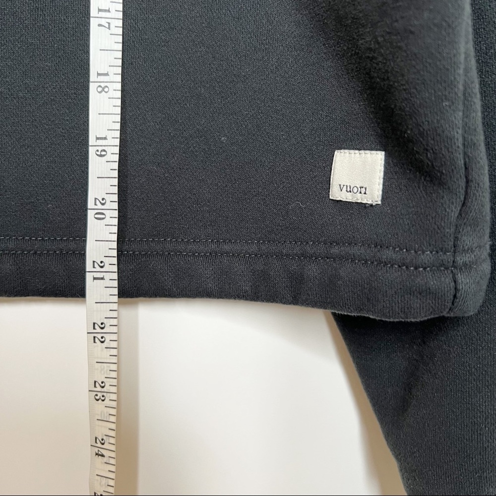 Vuori Restore Sweatshirt Crew Neck Black Drawstring Waist Boxy Cropped Small - Picture 8 of 8